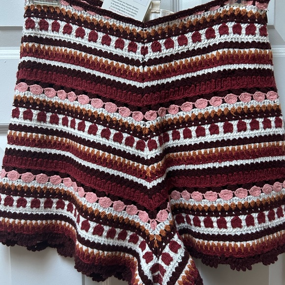La Maille Sezane Multicolor Crochet Women Shorts - Picture 6 of 6